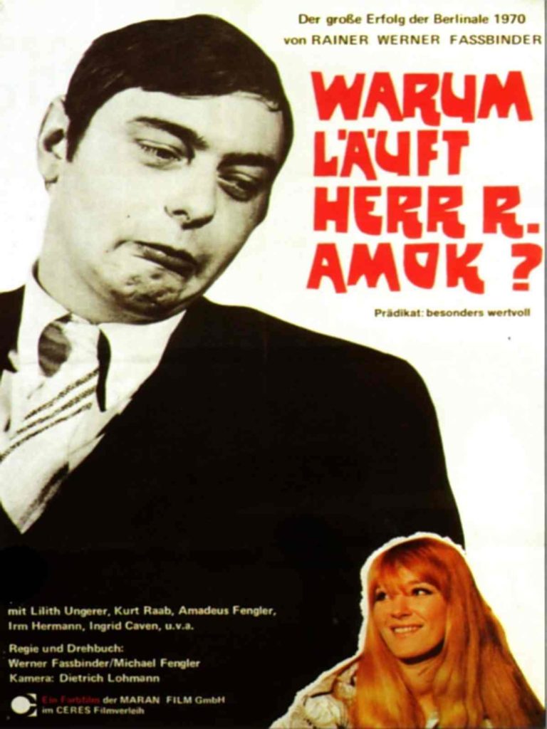 FASSBINDER, Rainer Werner, Why Does Herr R. Run Amok? 88 min, 1970
