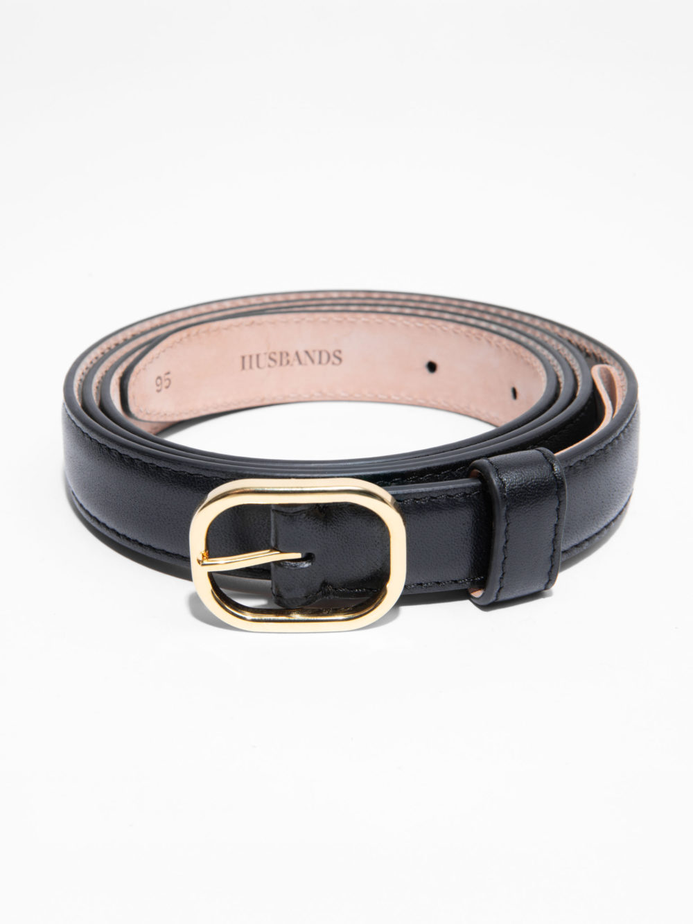 THIN BELT IN NAPPA LEATHER - BLACK