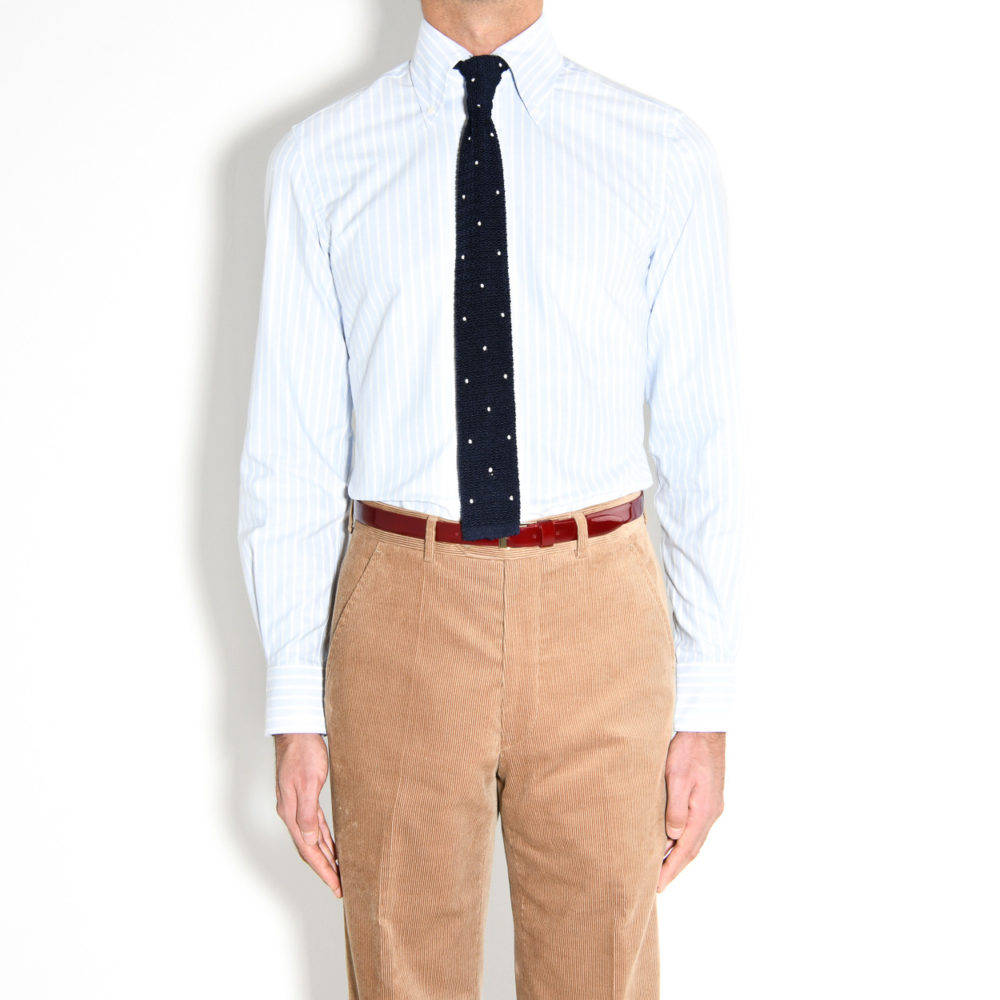 silk knit tie navy white polka dots front