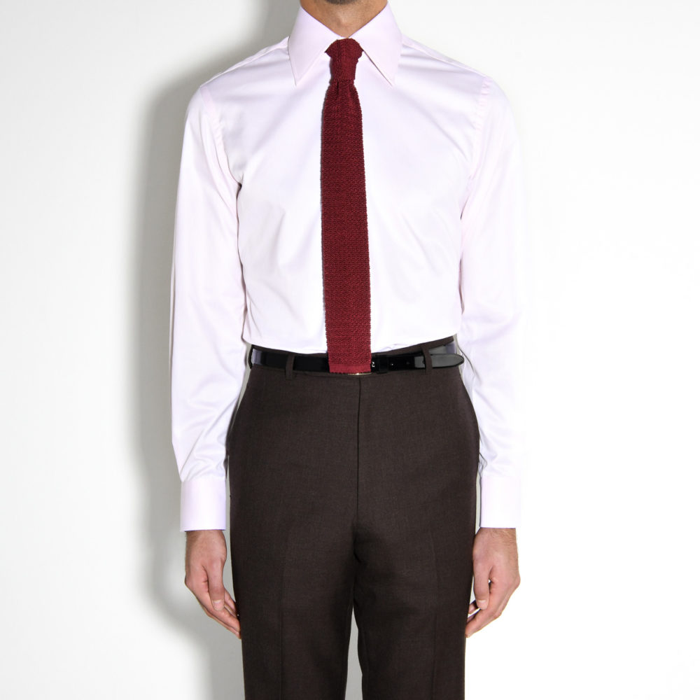 silk knit tie burgundy front