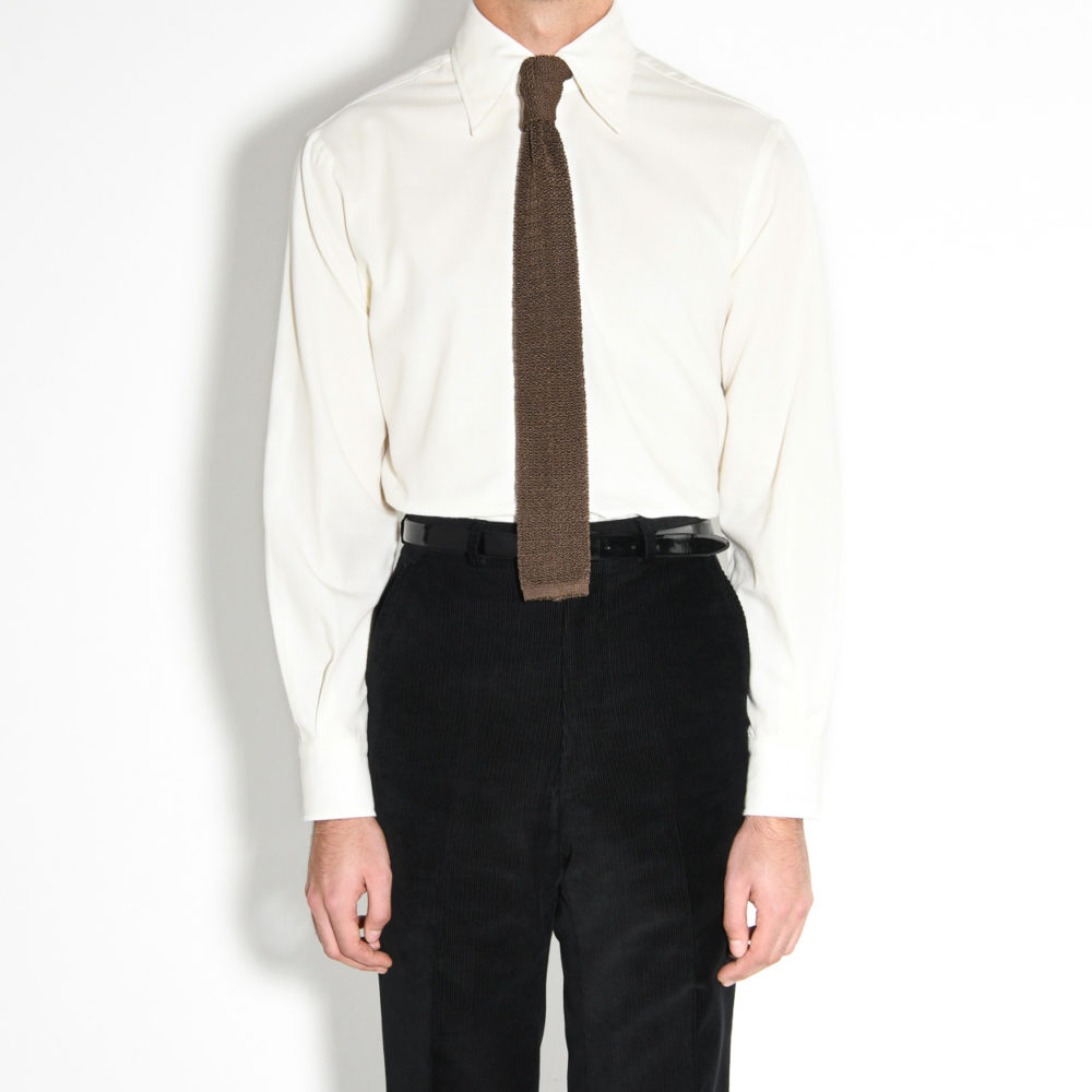 KNIT TIE IN SILK - BROWN