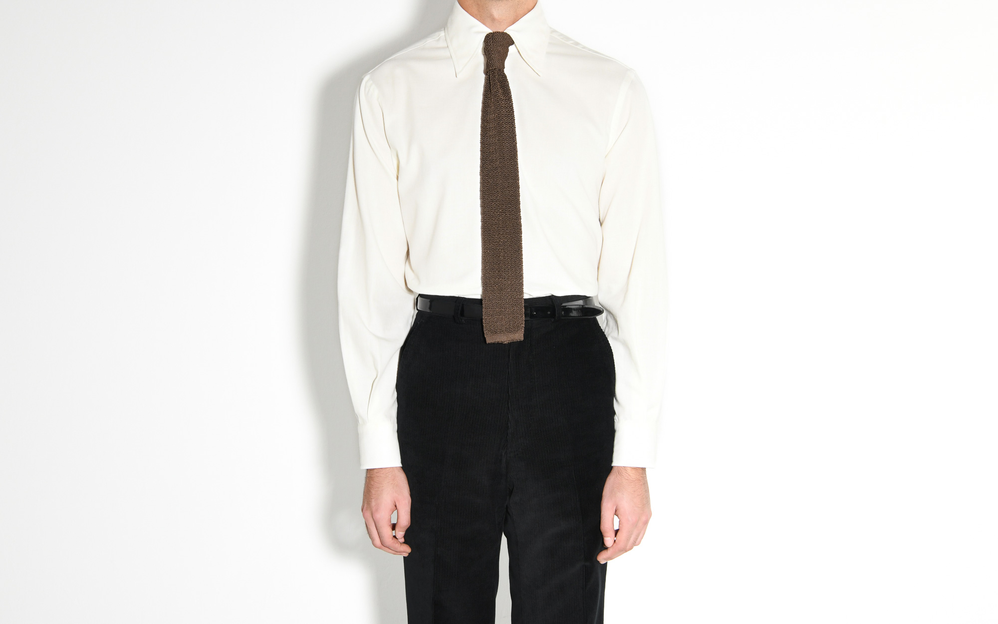 KNIT TIE IN SILK - BROWN