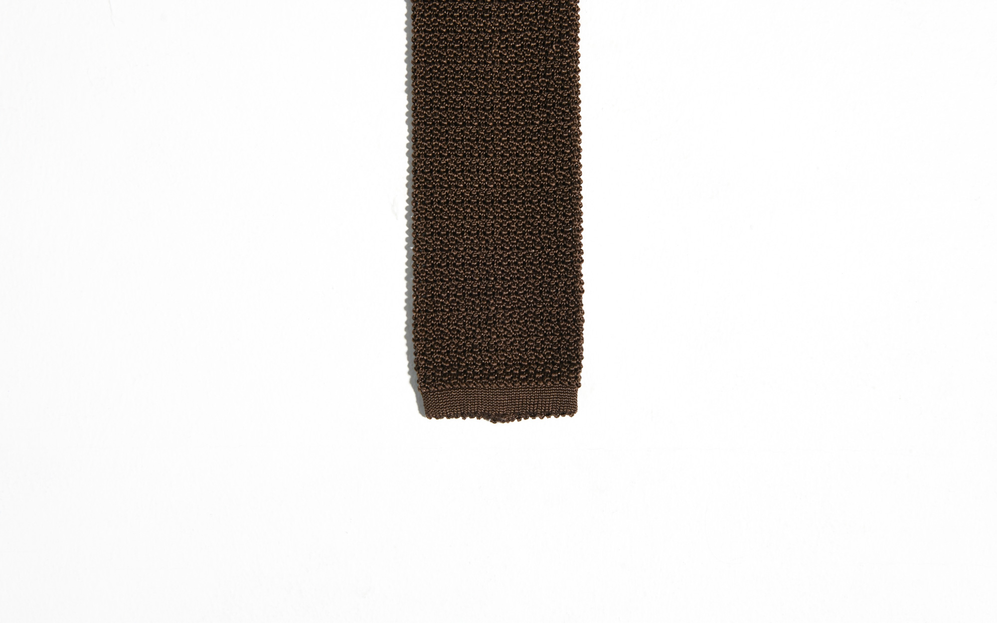 KNIT TIE IN SILK - BROWN