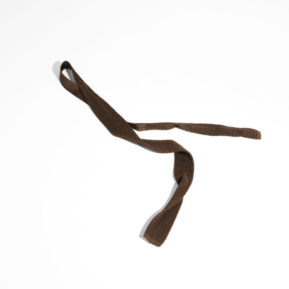 KNIT TIE IN SILK - BROWN