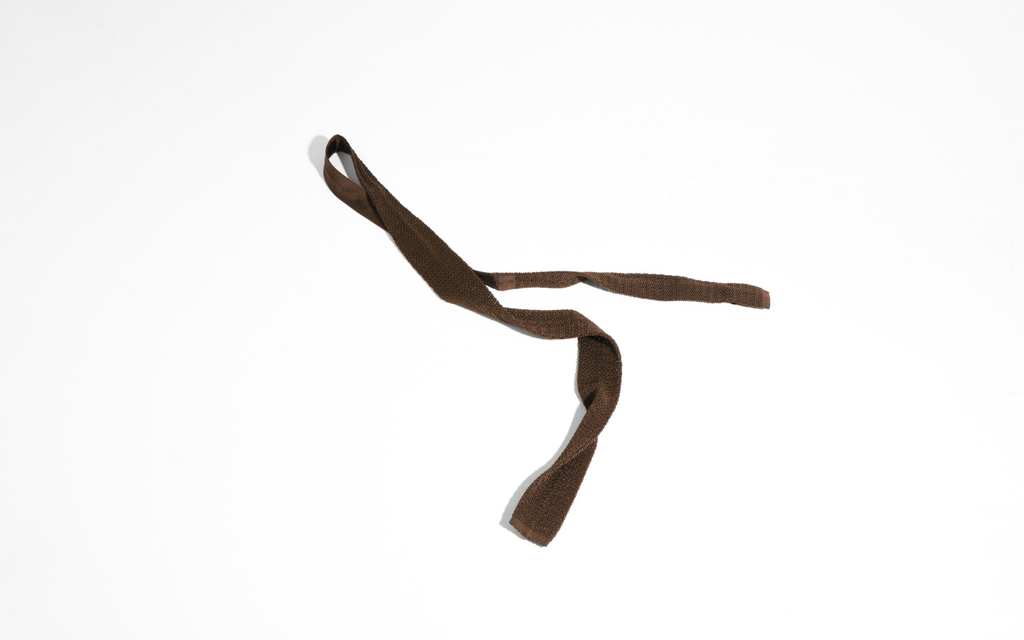 KNIT TIE IN SILK - BROWN