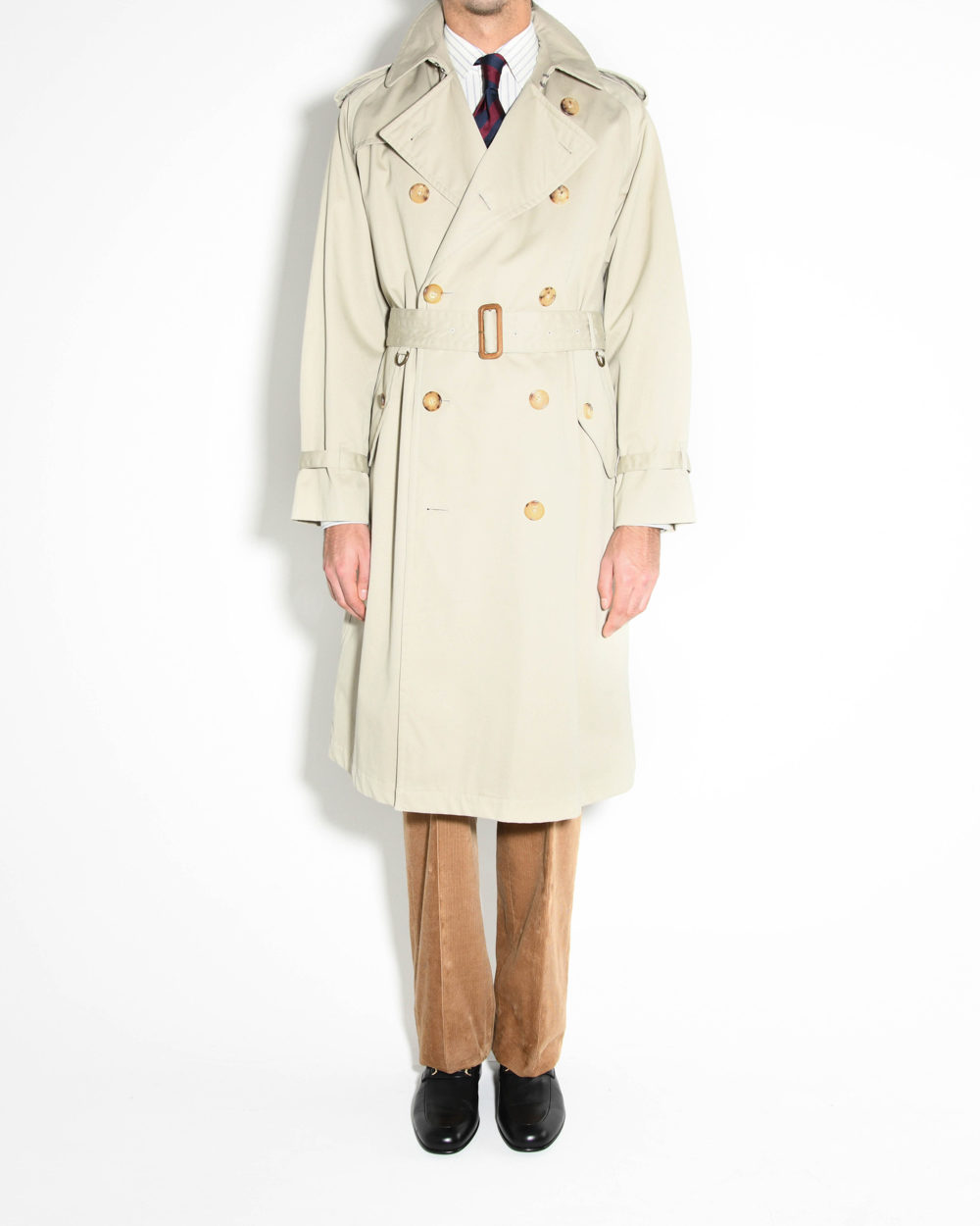 trench coat gabardine beige front