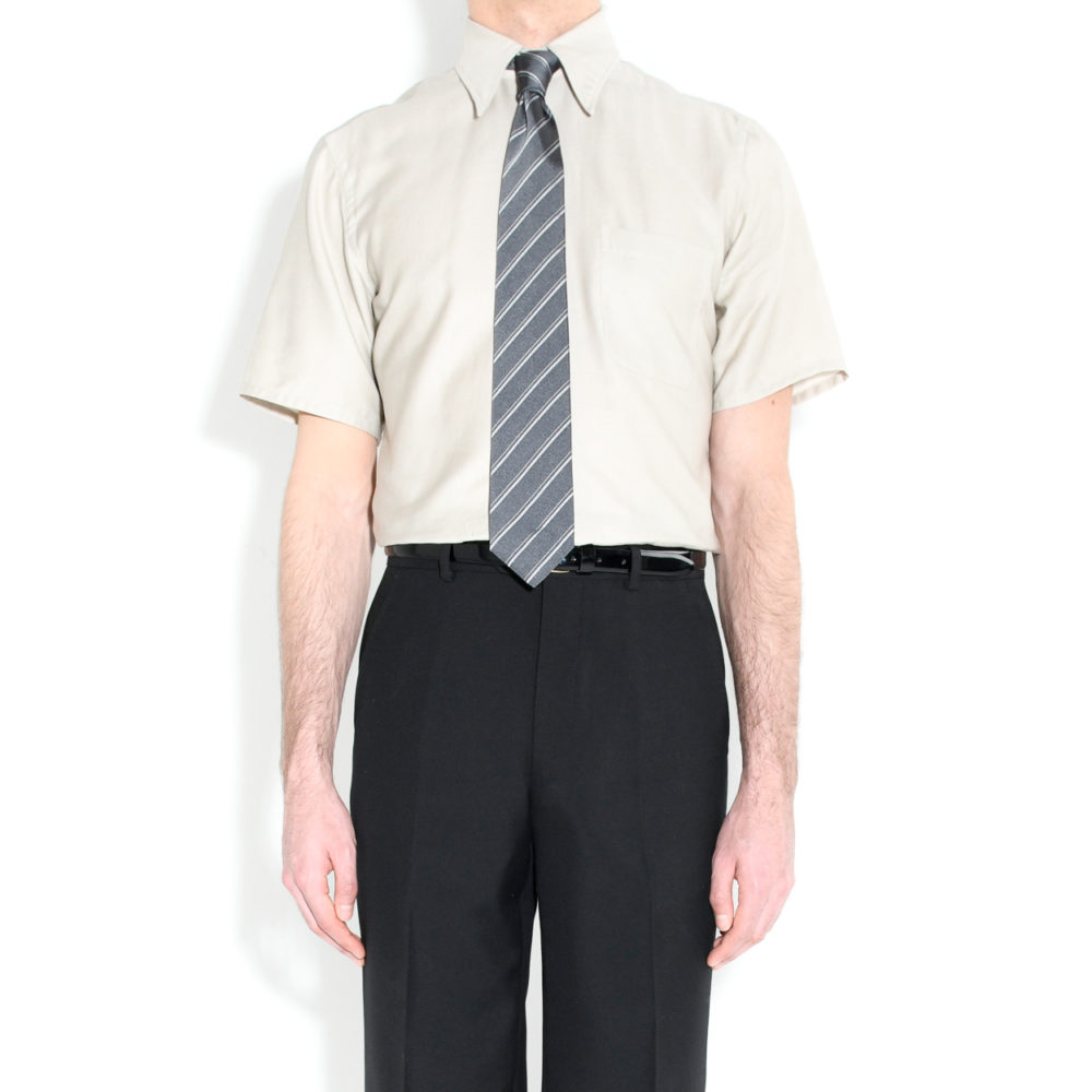 CRAVATE EN SOIE - RAYURES ARGENT _1