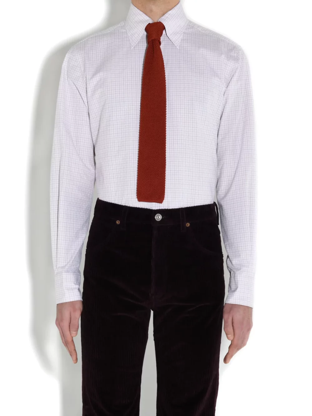 KNIT TIE IN SILK - RUST