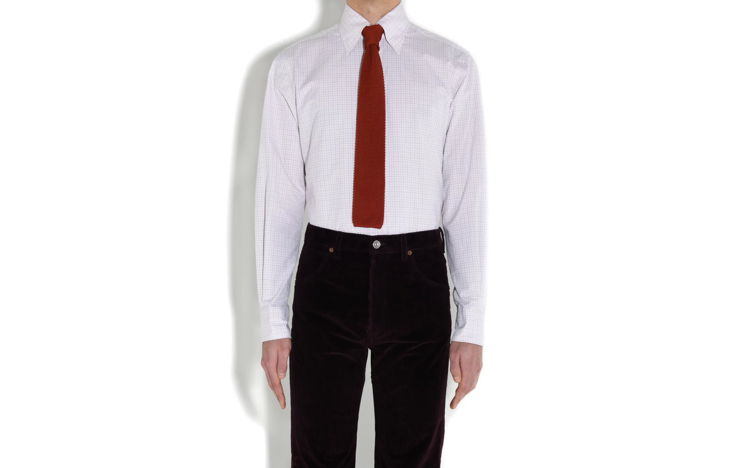 KNIT TIE IN SILK - RUST