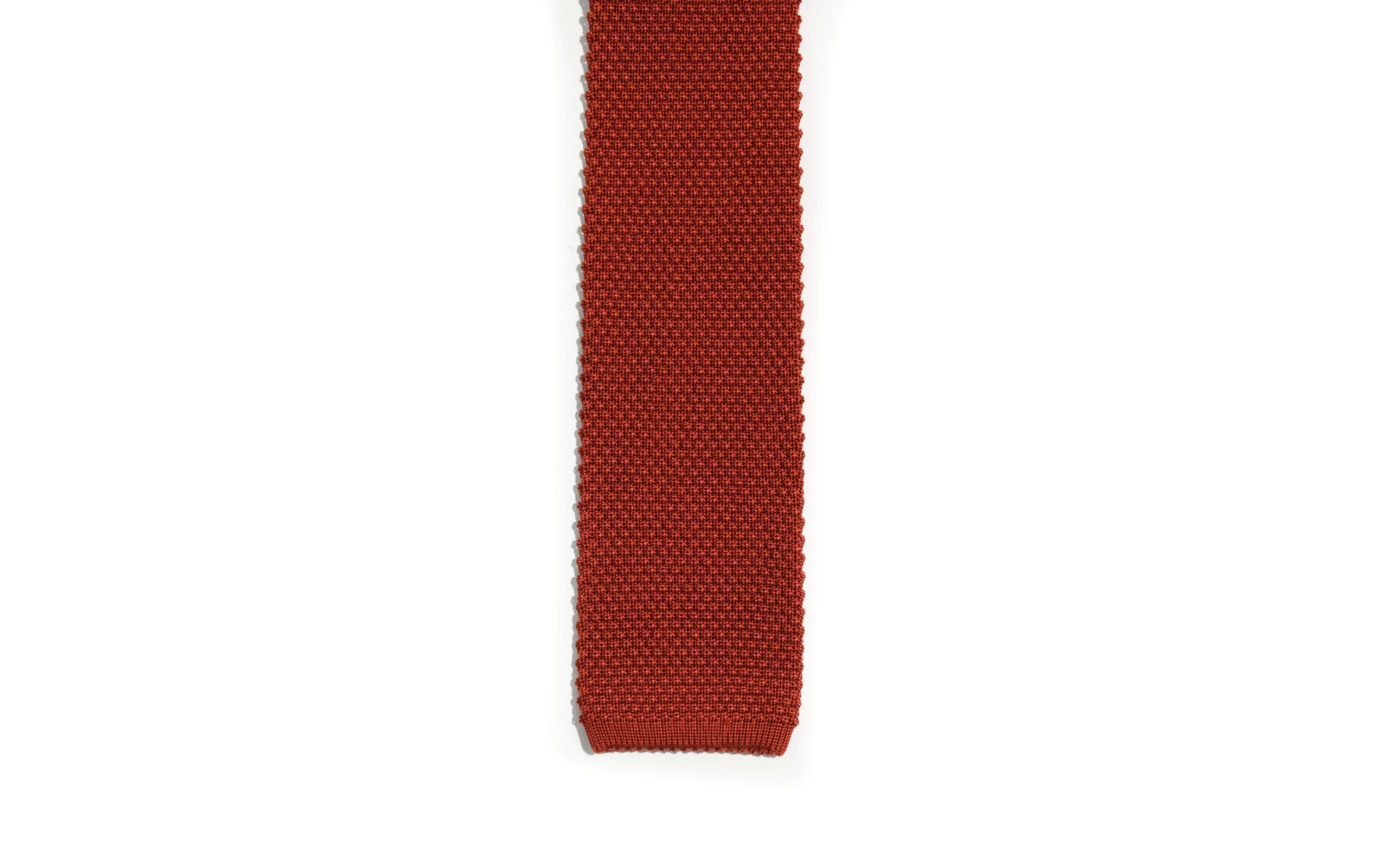 KNIT TIE IN SILK - RUST - Image 2