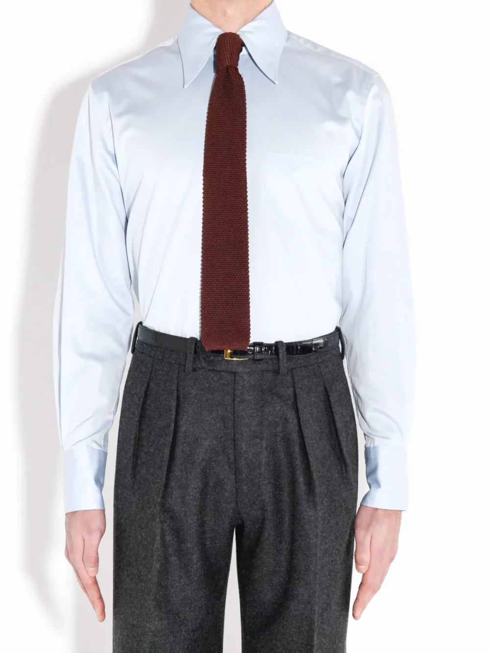 KNIT TIE IN SILK - WINE