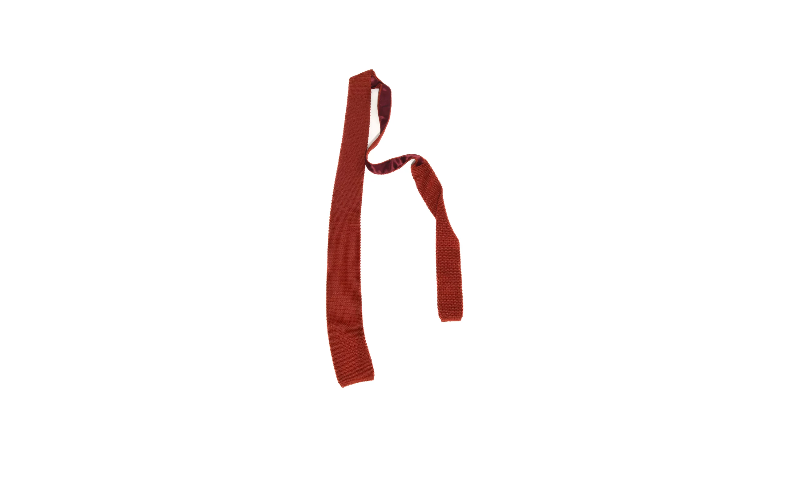 KNIT TIE IN SILK - RUST - Image 3