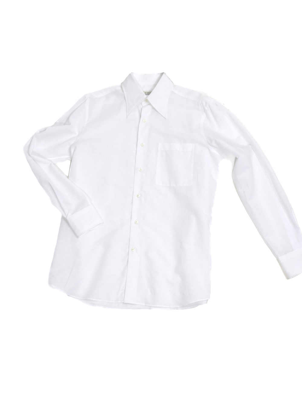 WIDE-COLLAR-SHIRT-IN COTTON-AND-LINEN- WHITE