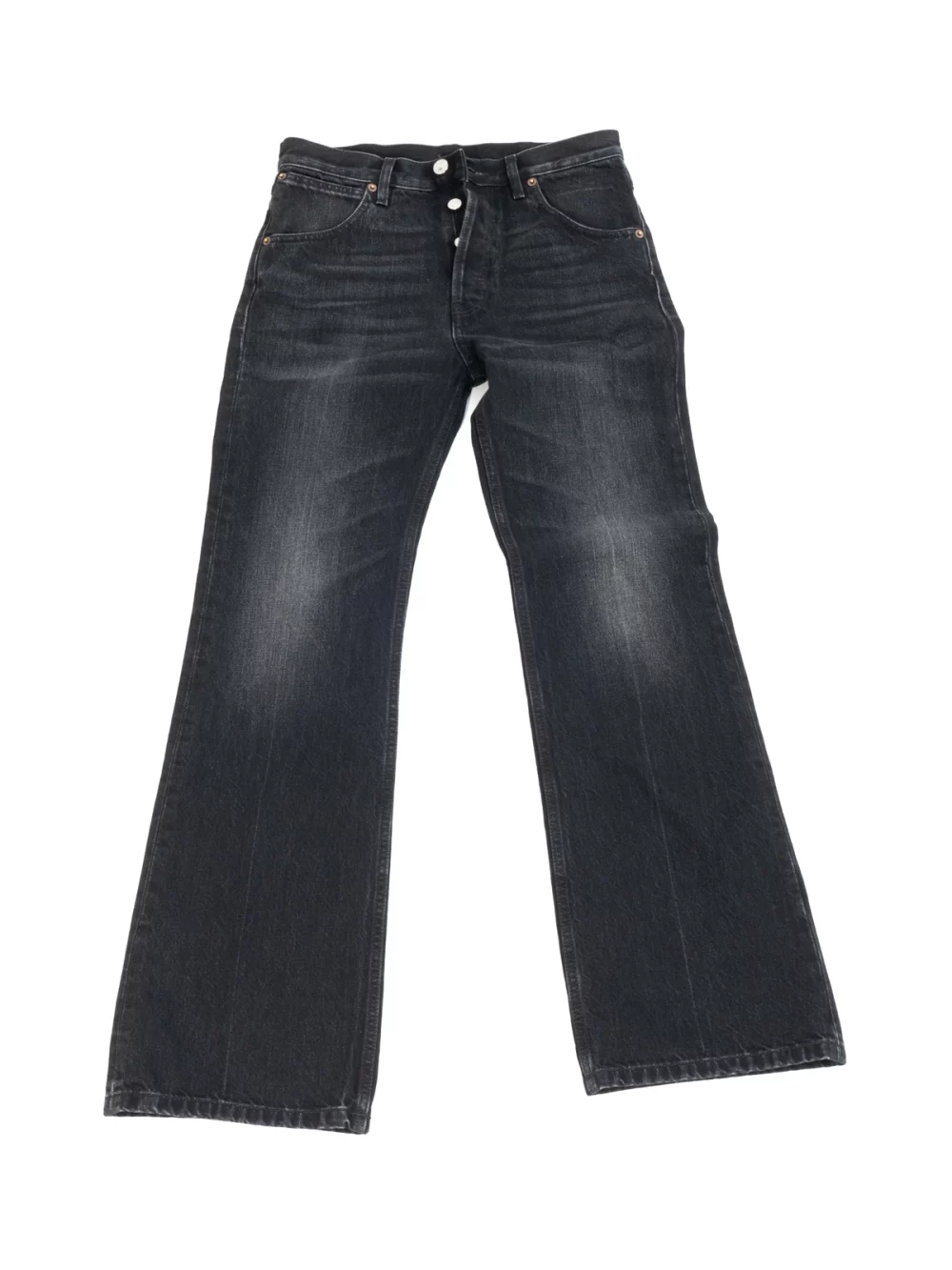 JEAN ÉVASÉ TAILLE HAUTE EN DENIM - NOIR DÉLAVÉ-4