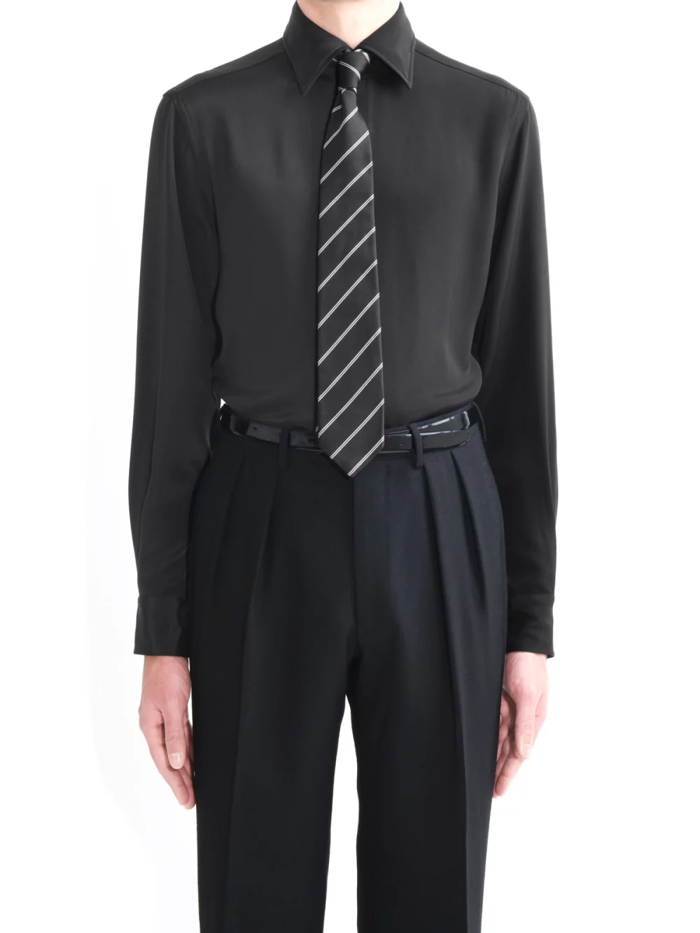WIDE-COLLAR-SHIRT-IN-SILK-CADY-BLACK
