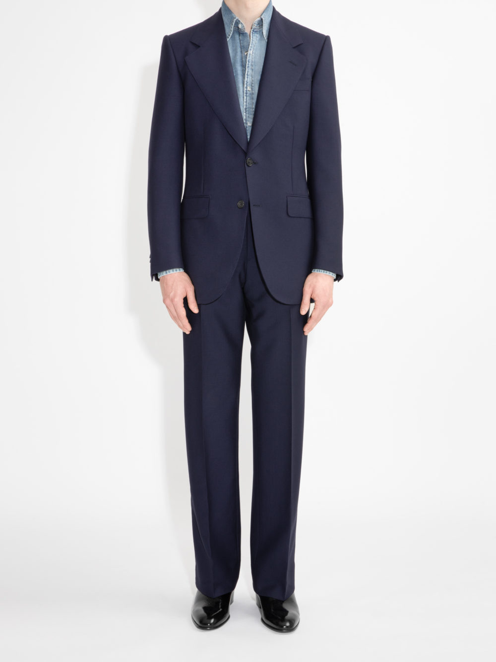 COSTUME DROIT EN FRESCO - BLEU MARINE-1