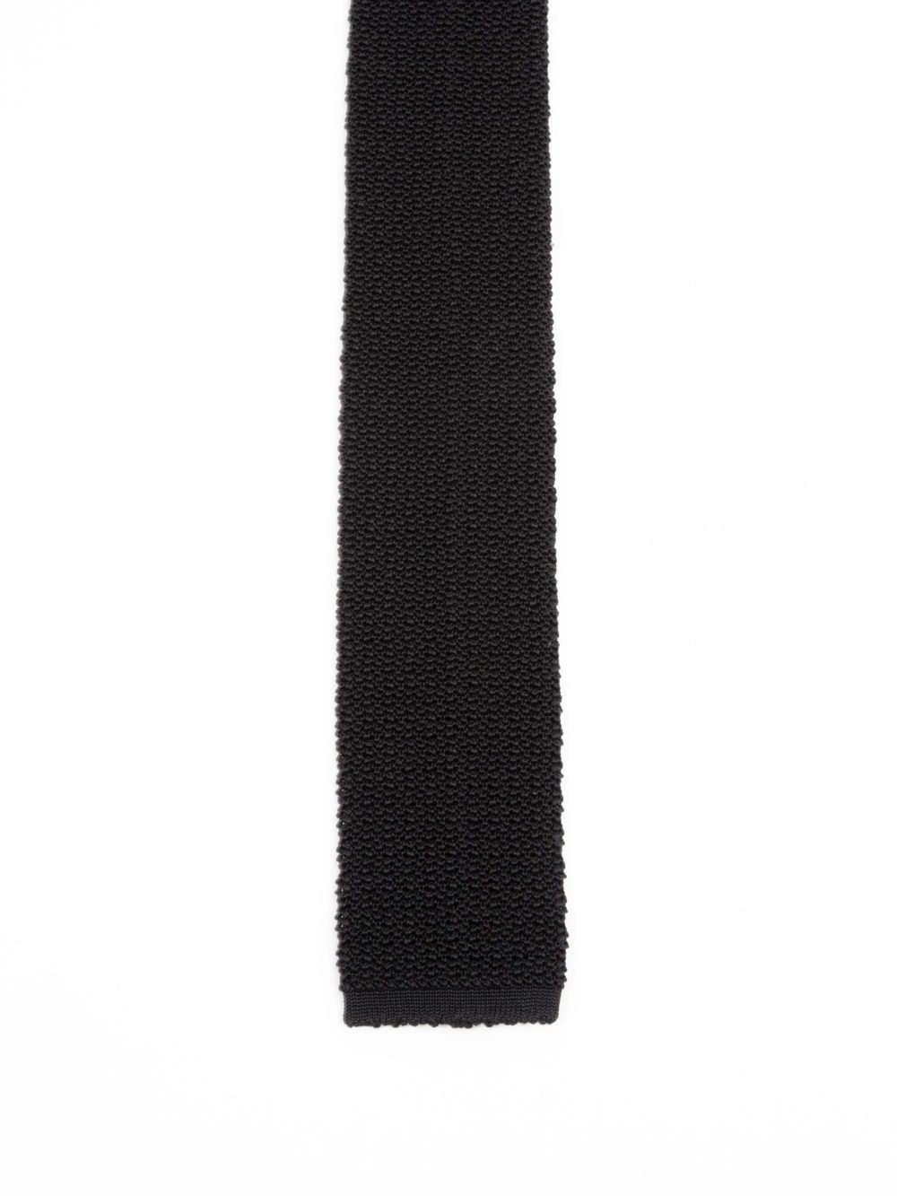 KNIT TIE IN SILK - BLACK