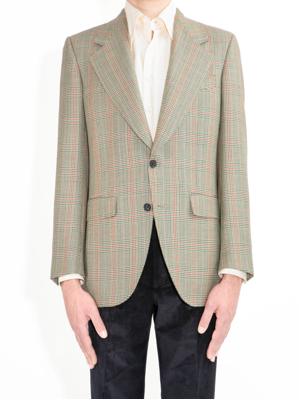 SINGLE-BREASTED JACKET IN TWEED - MINTO ESTATE CHECK-1-