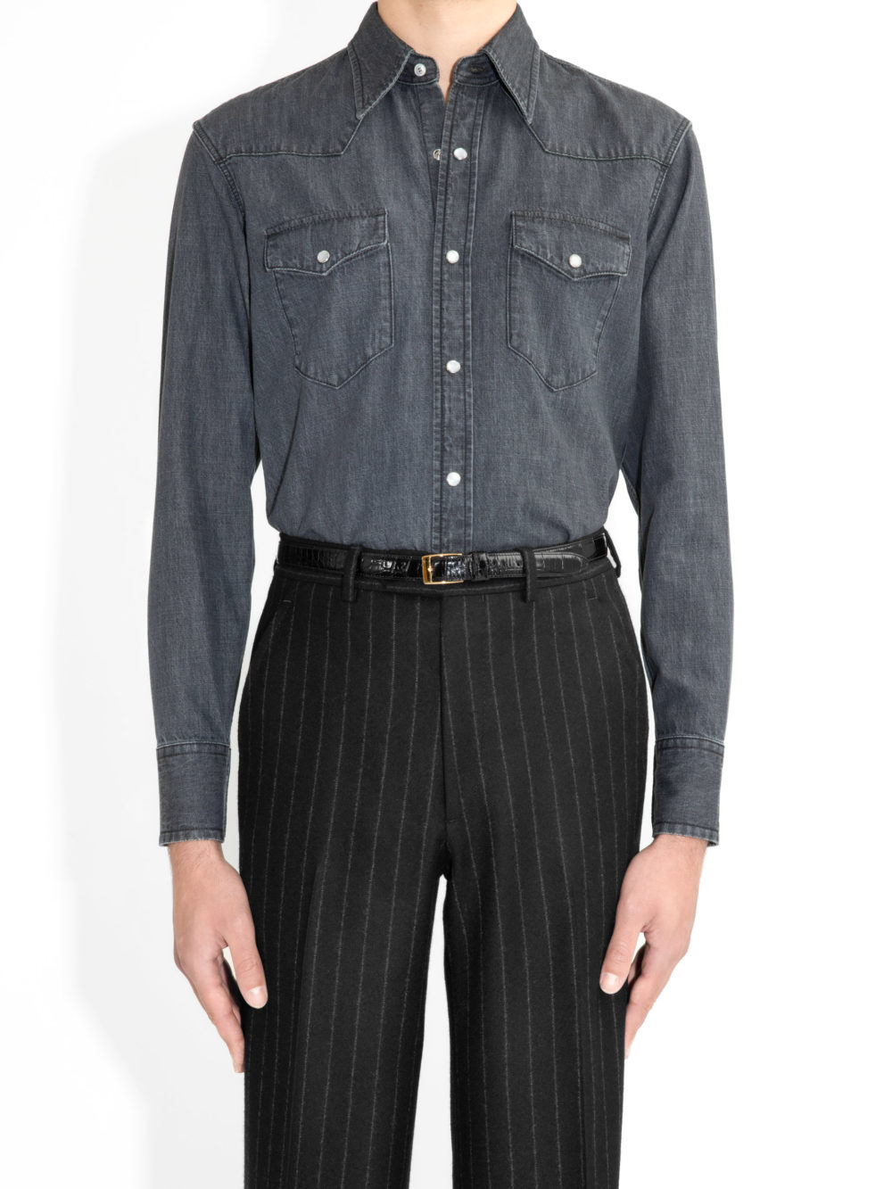 WESTERN SHIRT IN DENIM – BLACK