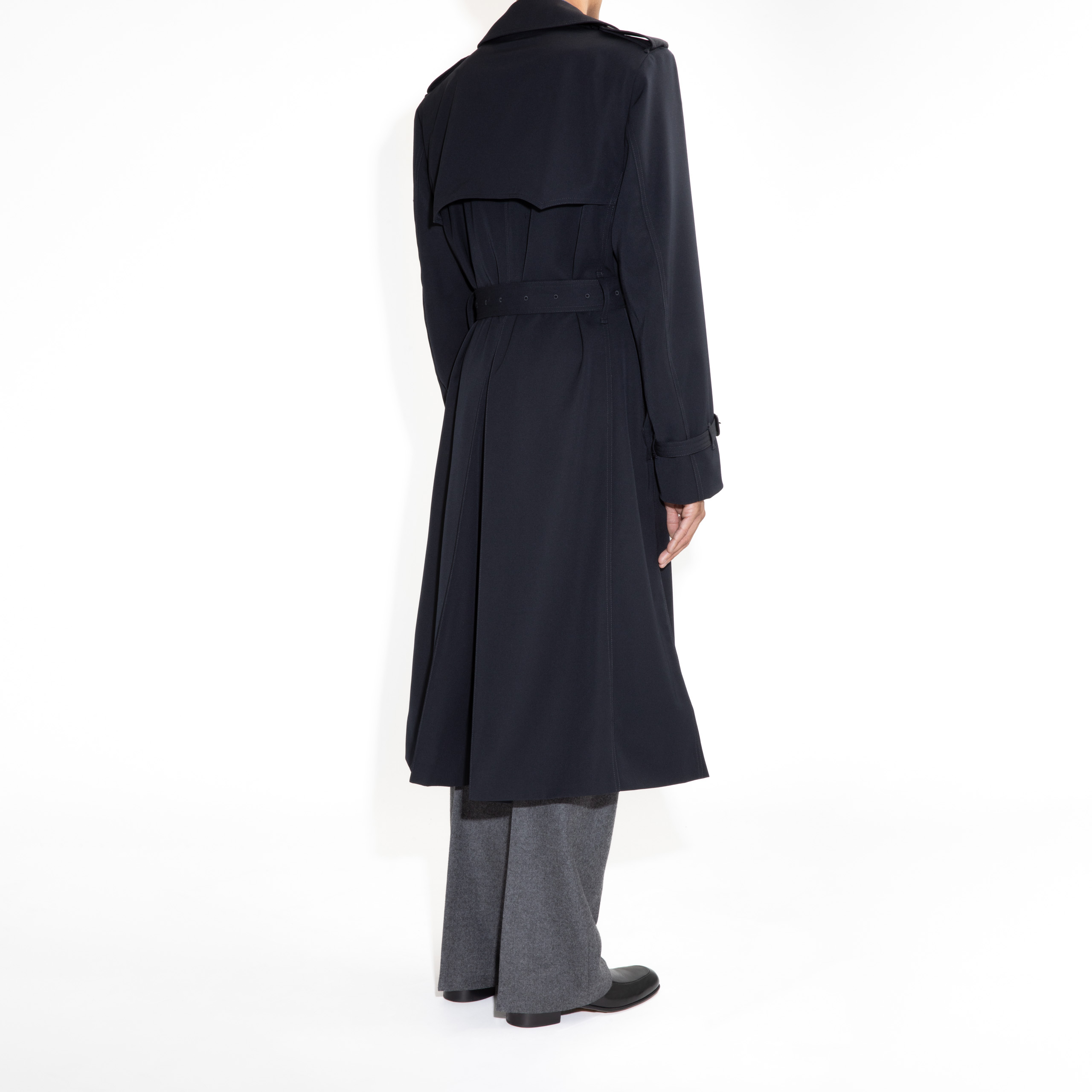 TRENCH COAT IN GABARDINE - NAVY - Image 3