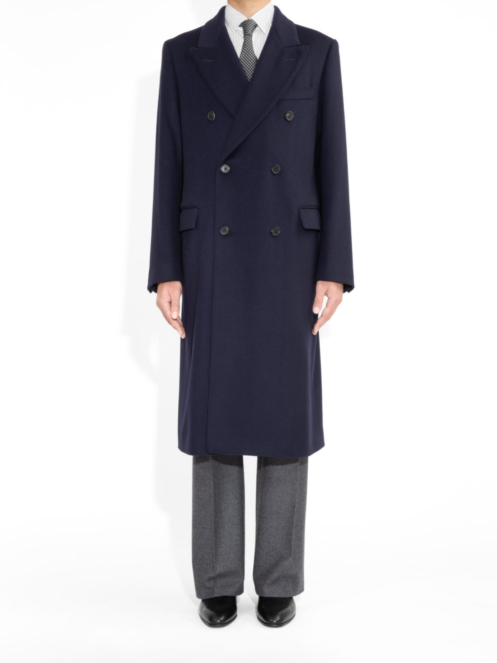 MANTEAU CROISÉ EN SERGÉ - BLEU MARINE1