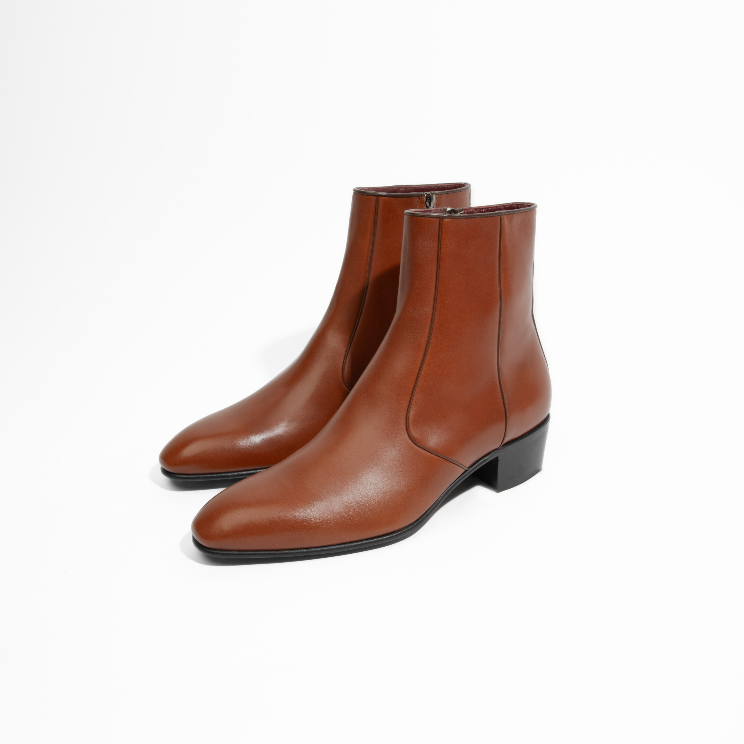 ZIPPED BOOTS IN BOX LEATHER - BOLLET - Image 2