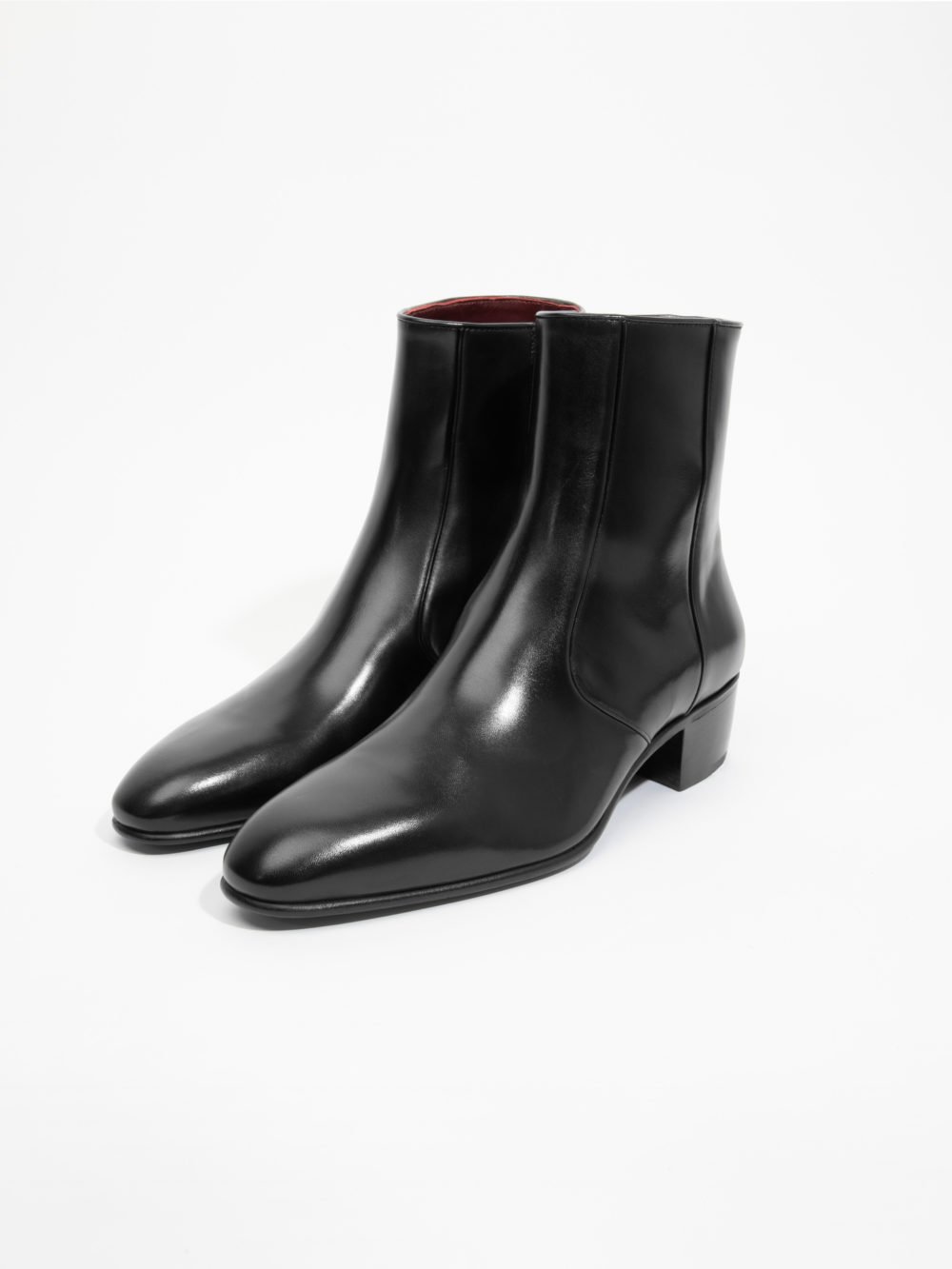 BOTTINES ZIPPÉES EN CUIR BOX - NOIRES_1