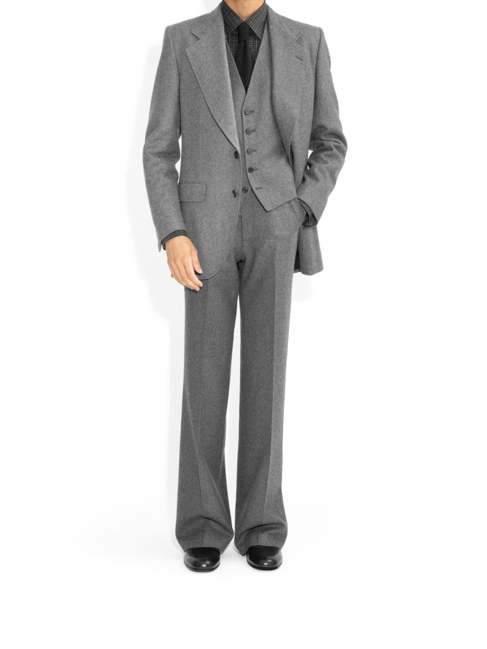COSTUME DROIT EN FLANELLE - GRIS9