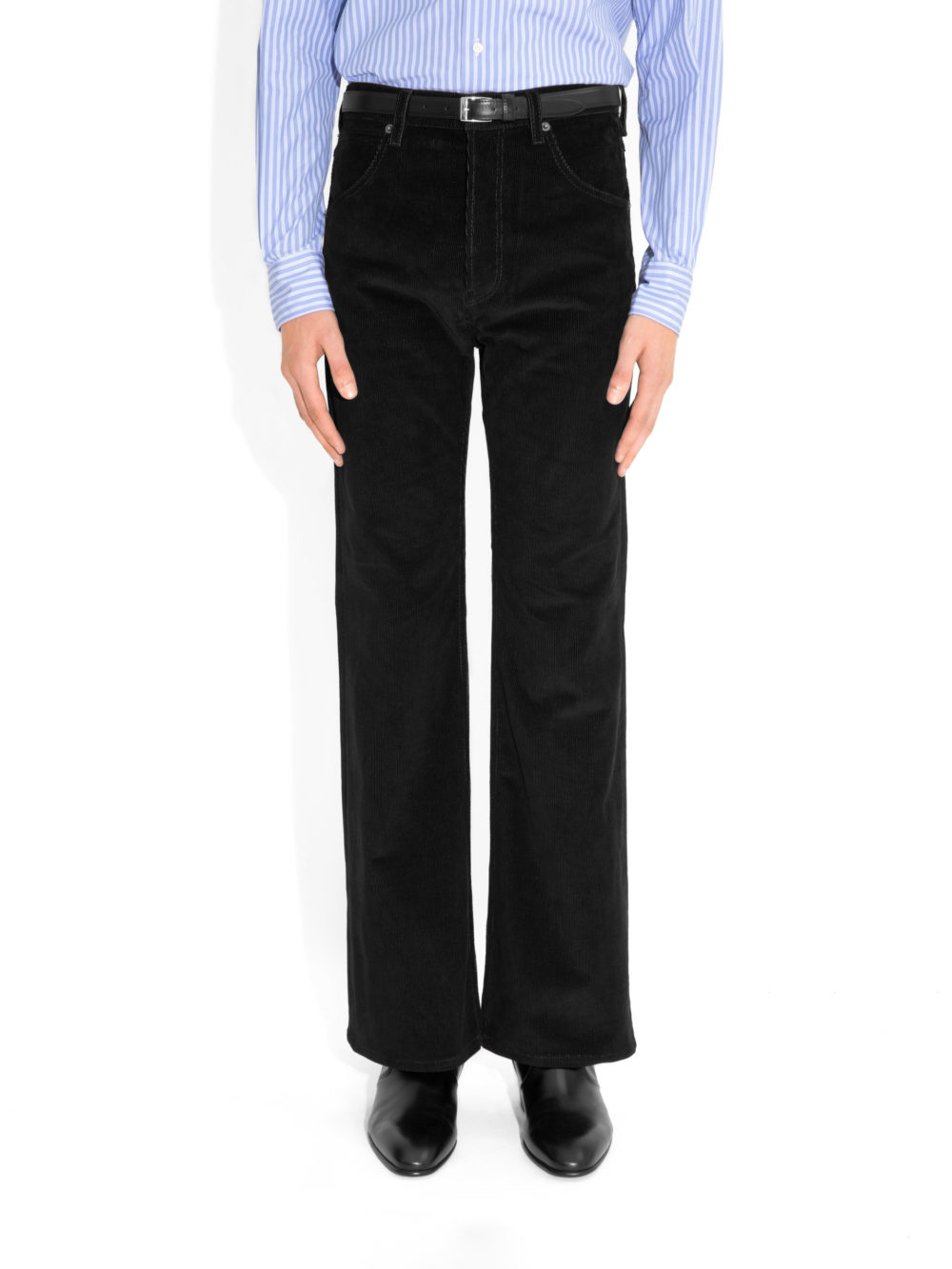 JEAN ÉVASÉ TAILLE HAUTE EN VELOURS CÔTELÉ - NOIR_6