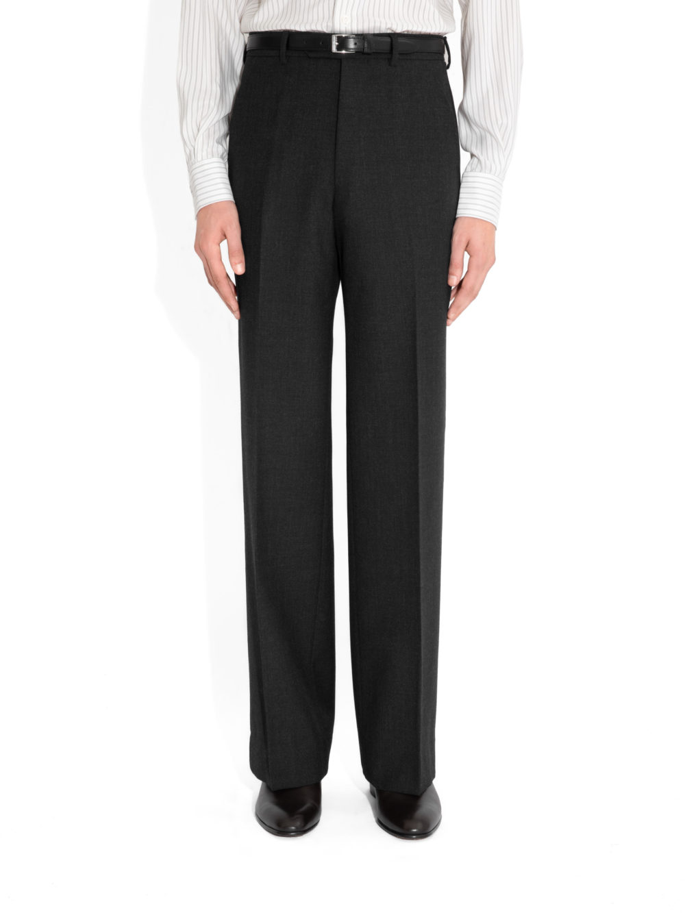 PANTALON LARGE TAILLE HAUTE EN FRESCO - ANTHRACITE_1