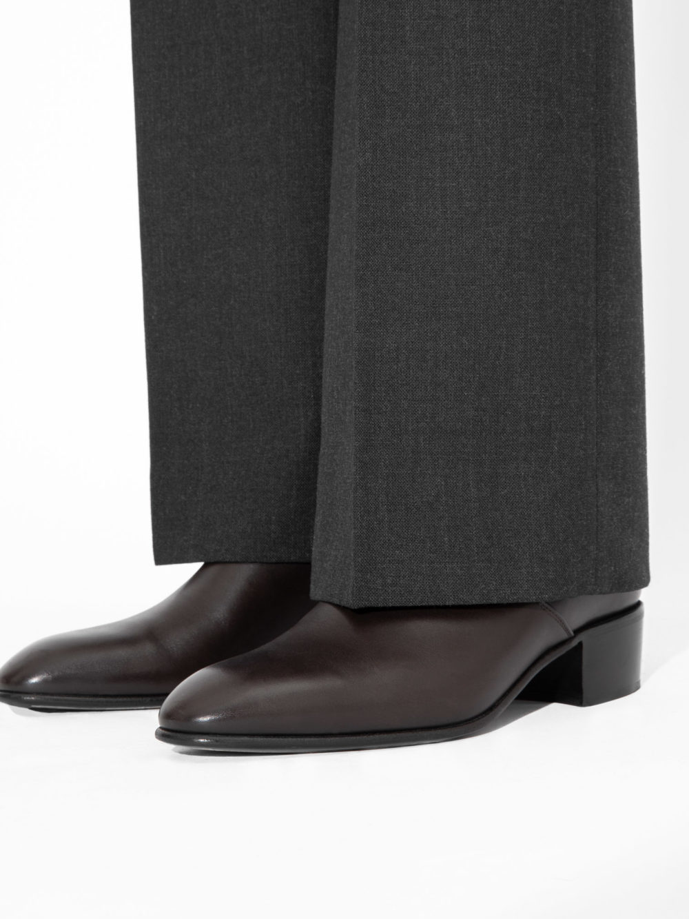 BUCKLED BOOTS IN BOX CALFSKIN - EBONY