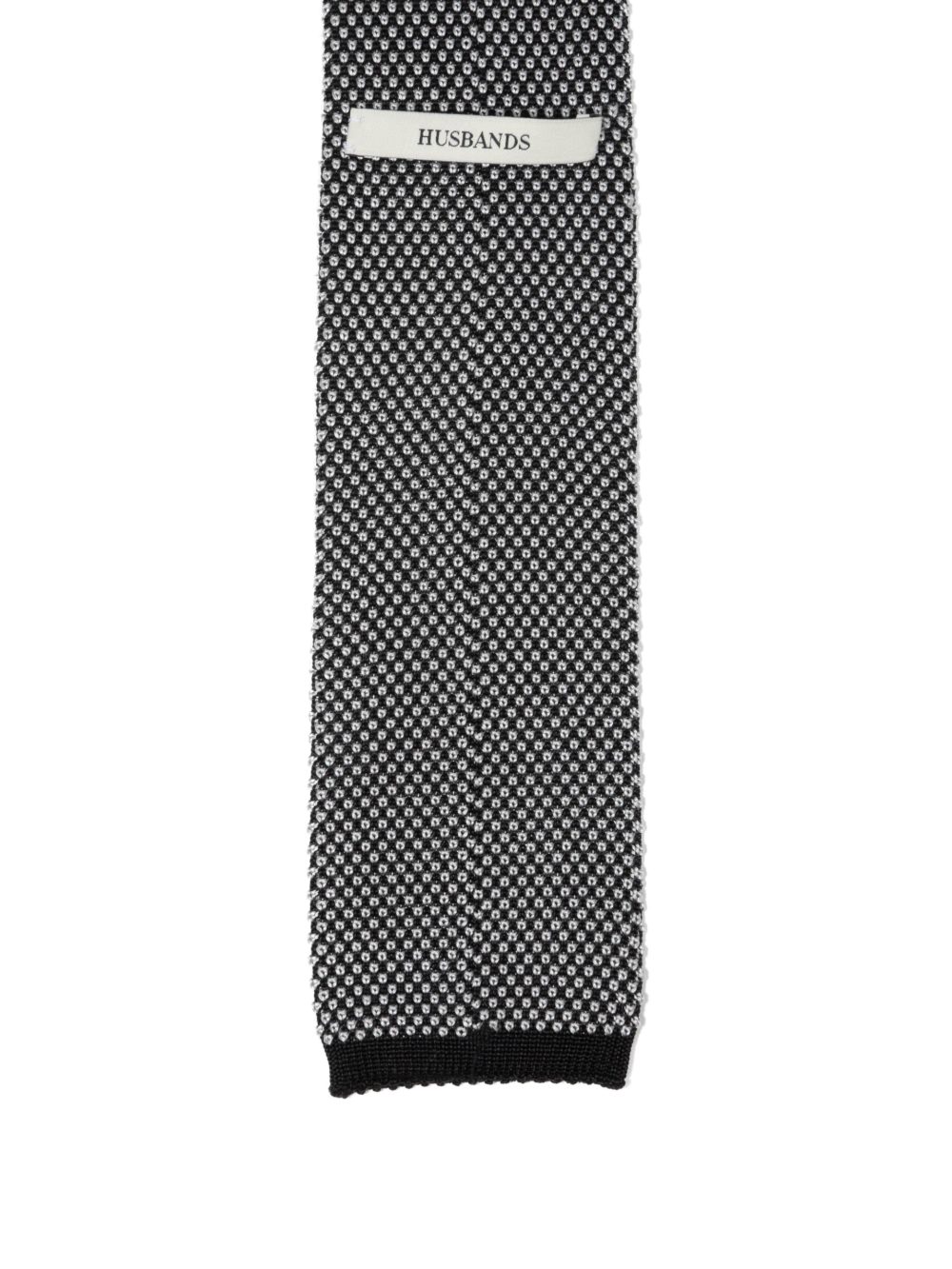 CRAVATE EN SOIE TRICOTÉE - NOIRE ET BLANCHE_1