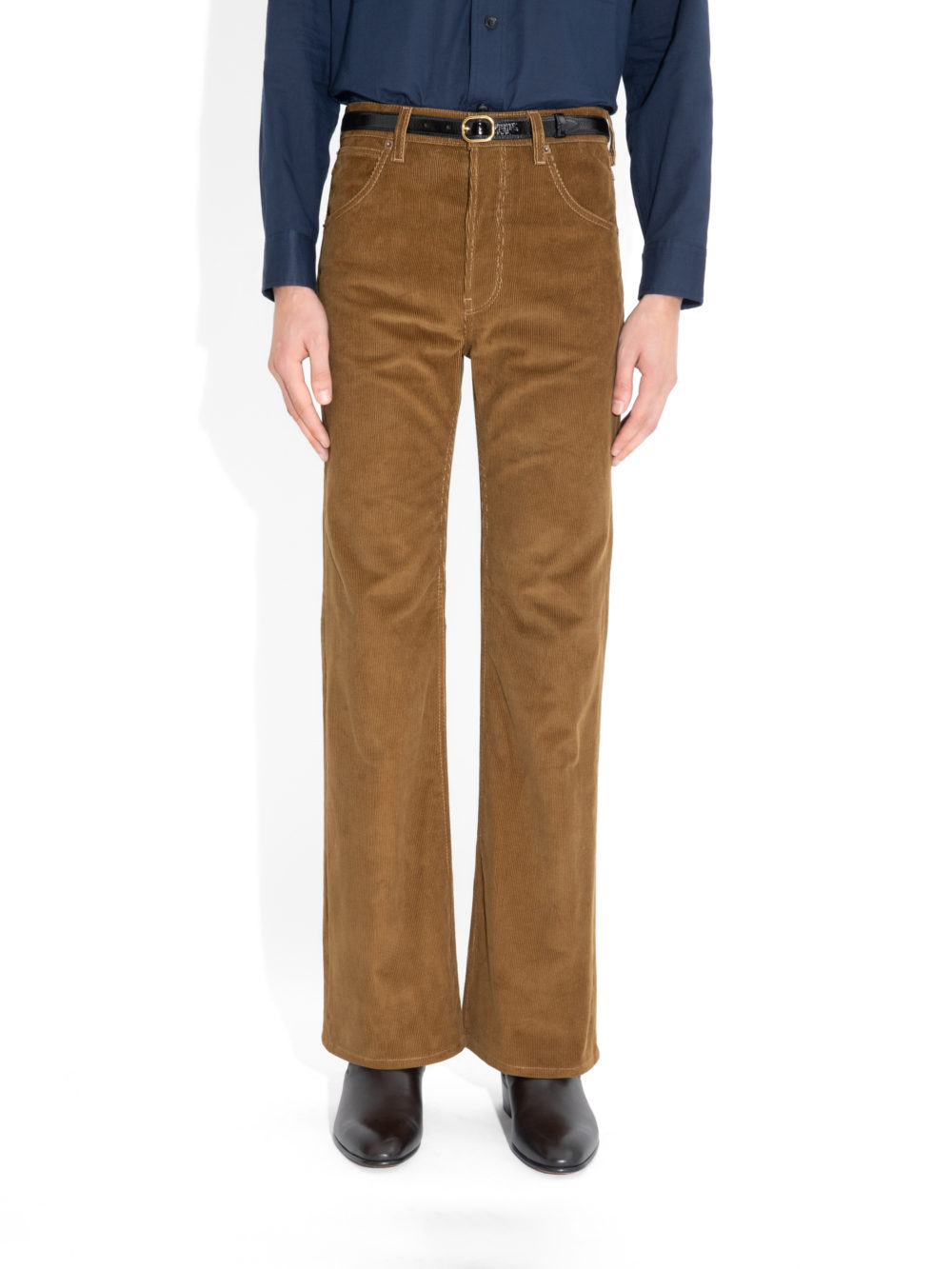 JEAN ÉVASÉ TAILLE HAUTE EN VELOURS CÔTELÉ - BRONZE_1