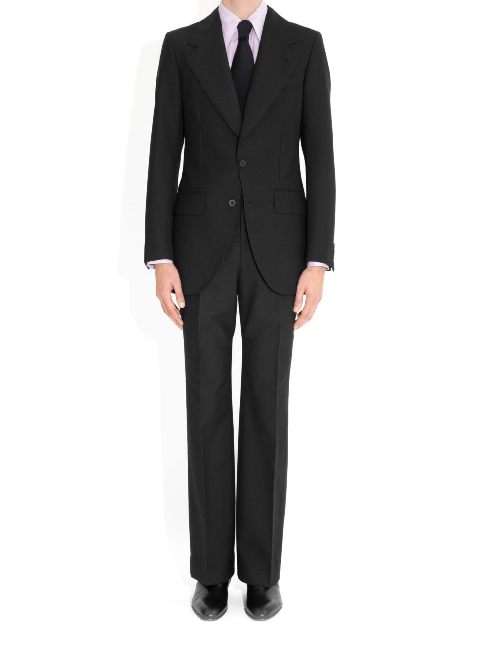 SINGLE-BREASTED SUIT IN FRESCO - BLACK