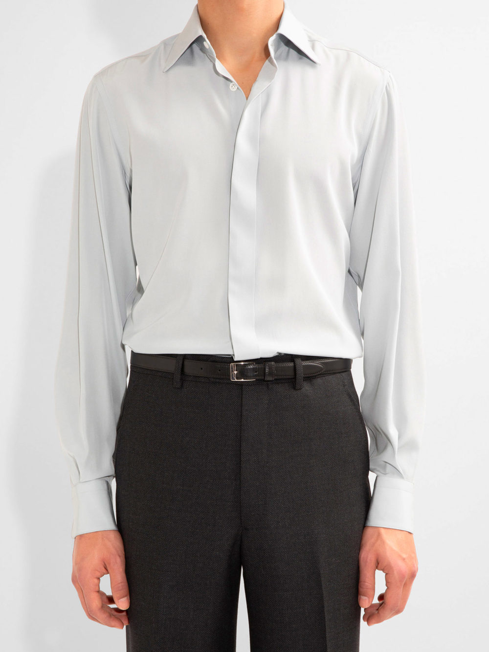 CLASSIC COLLAR SHIRT IN SILK CREPE - POWDER BLUE__1