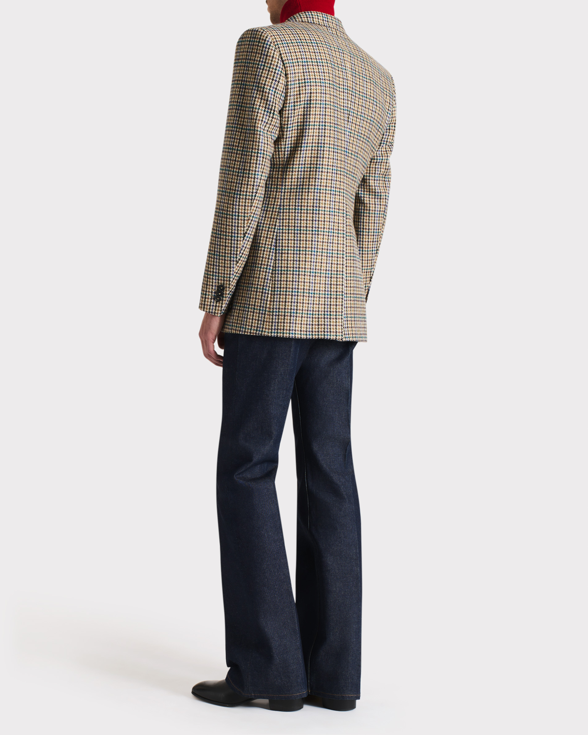 SINGLE-BREASTED JACKET IN TWILL - MULTICOLOR HOUNDSTOOTH - Image 4
