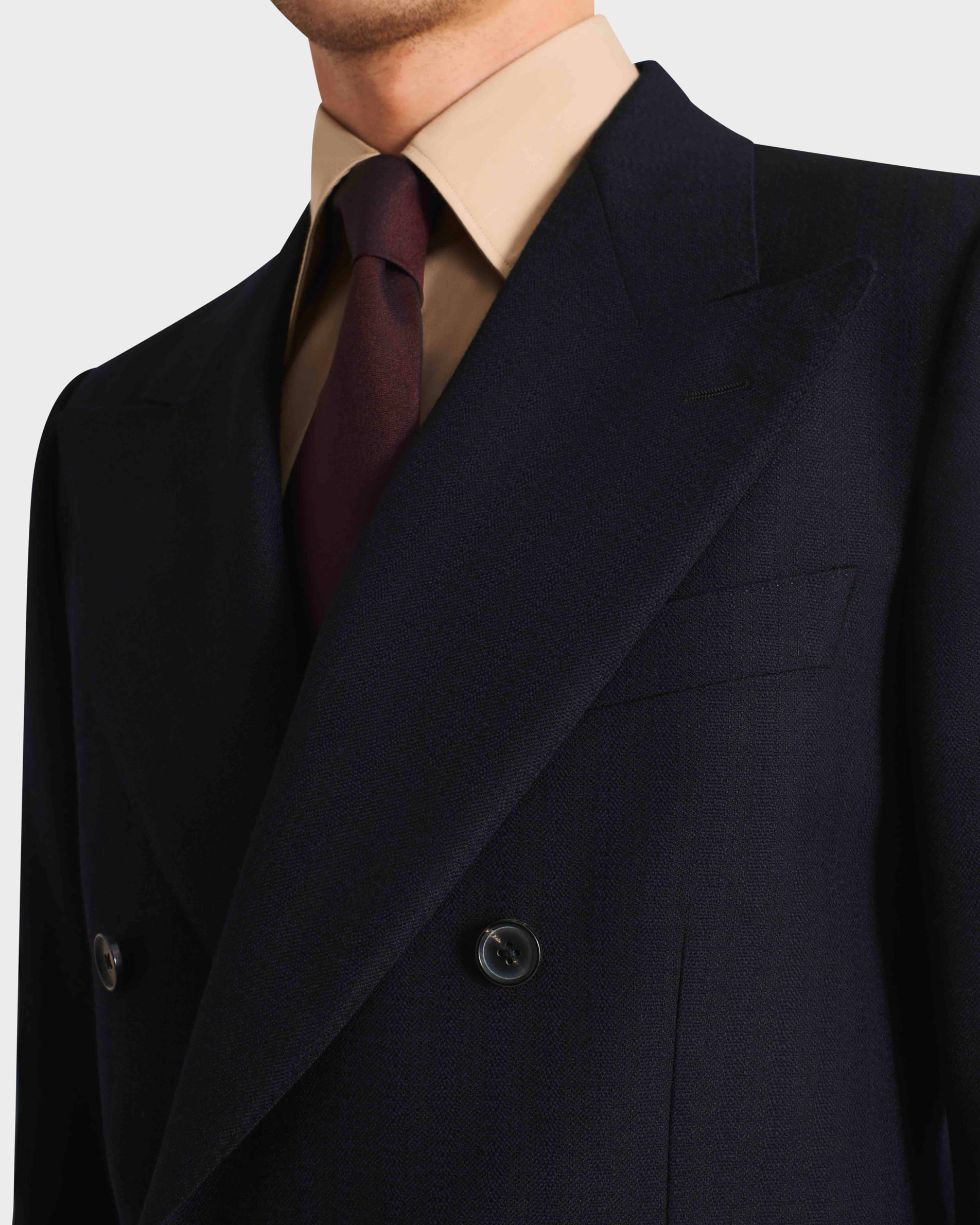 TIE IN SILK SABLE - BURGUNDY - Image 2