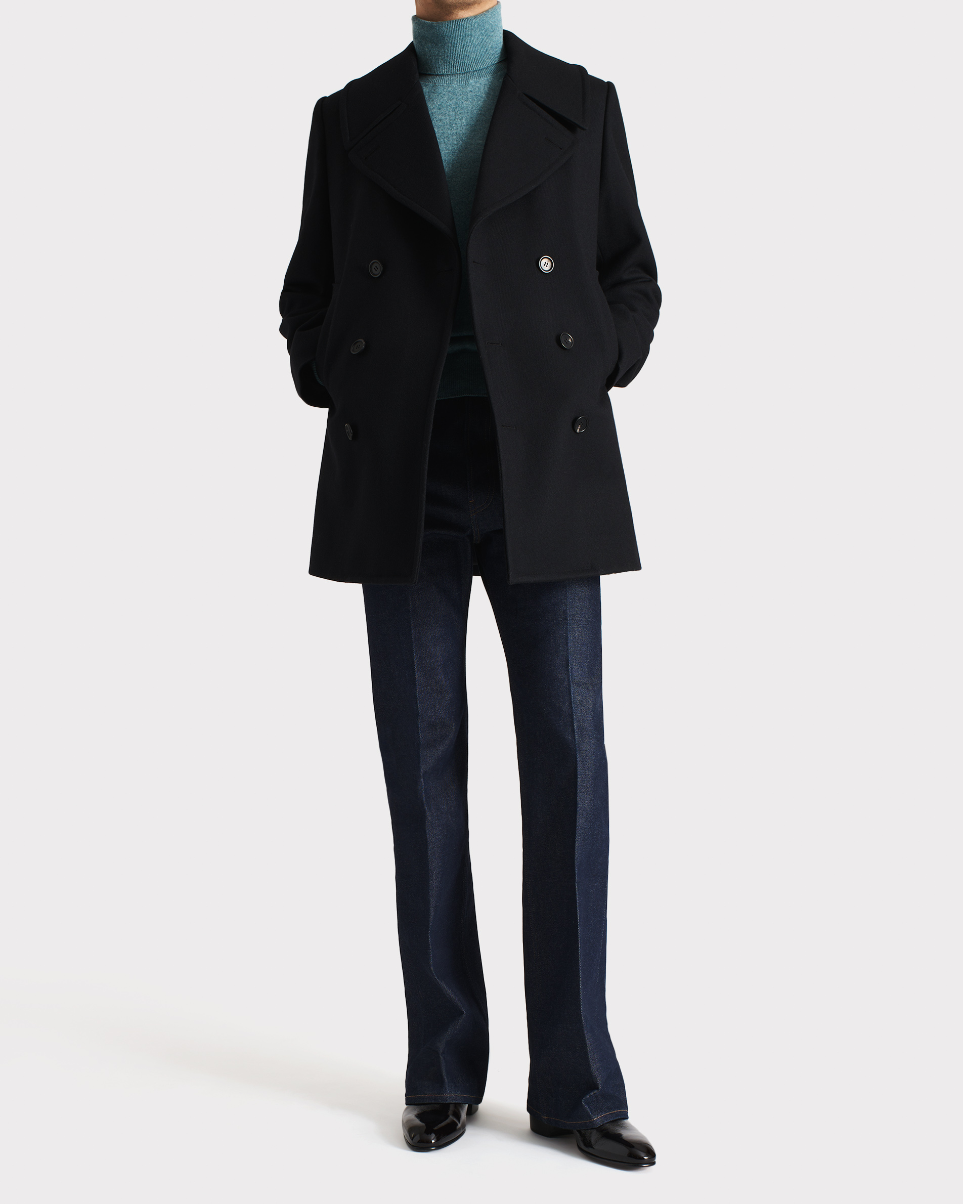 08_PEA COAT IN VIRGIN WOOL CAVALRY TWILL - BLACK_1_0284