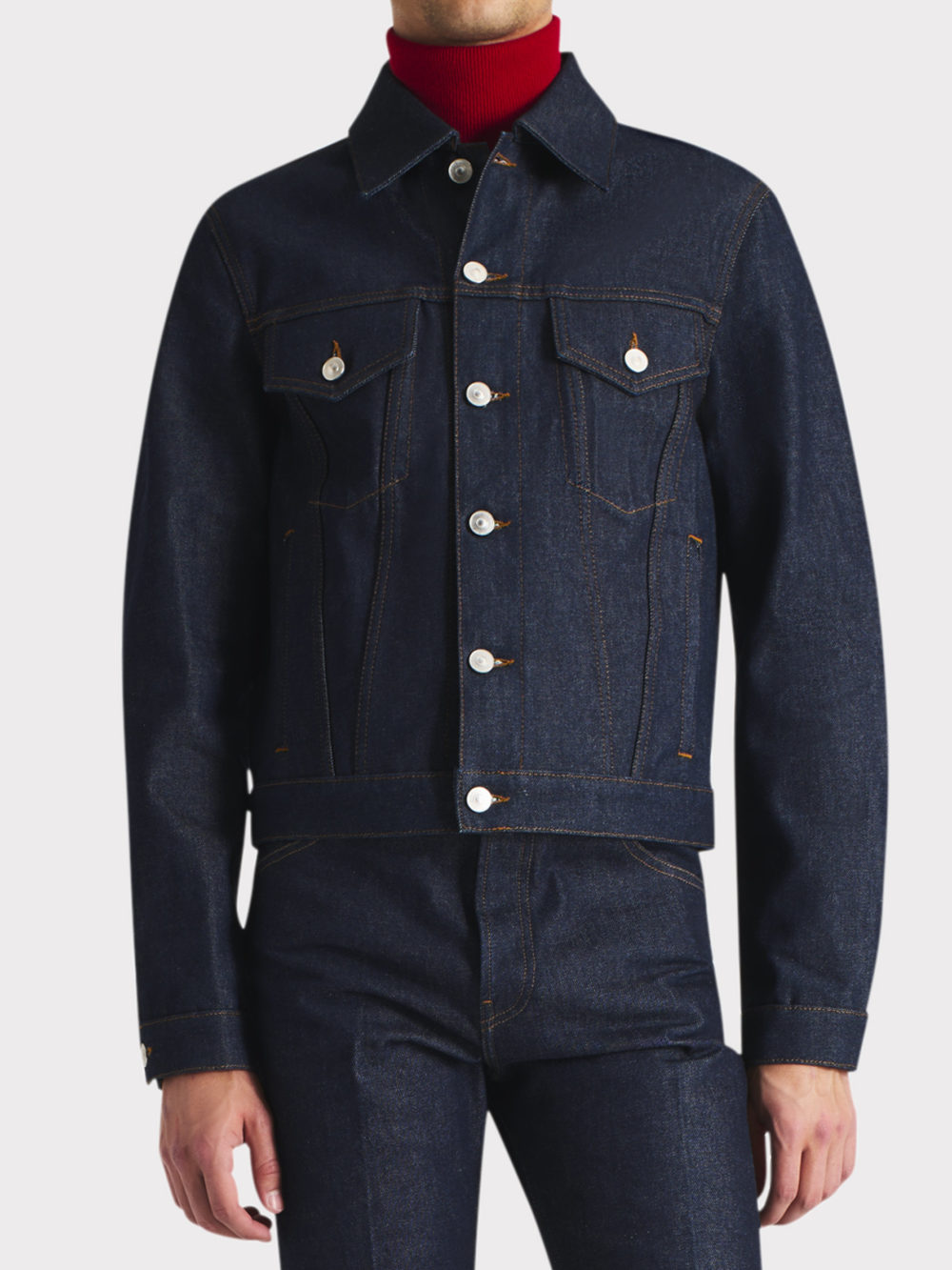 010_TRUCKER JACKET IN COTTON DENIM - INDIGO_1_0360