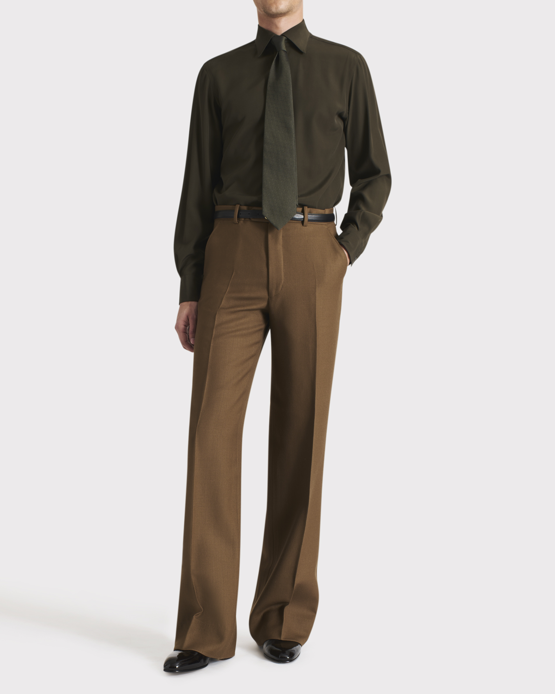 TIE IN SILK SABLE - OLIVE - Image 3