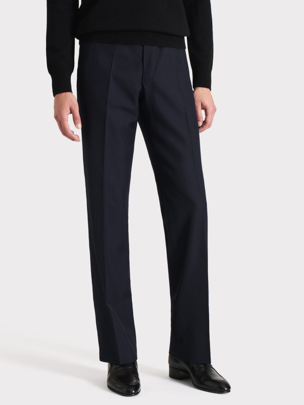 031_STRAIGHT TROUSERS IN POLY-WOOL TWILL - NAVY_1_0981