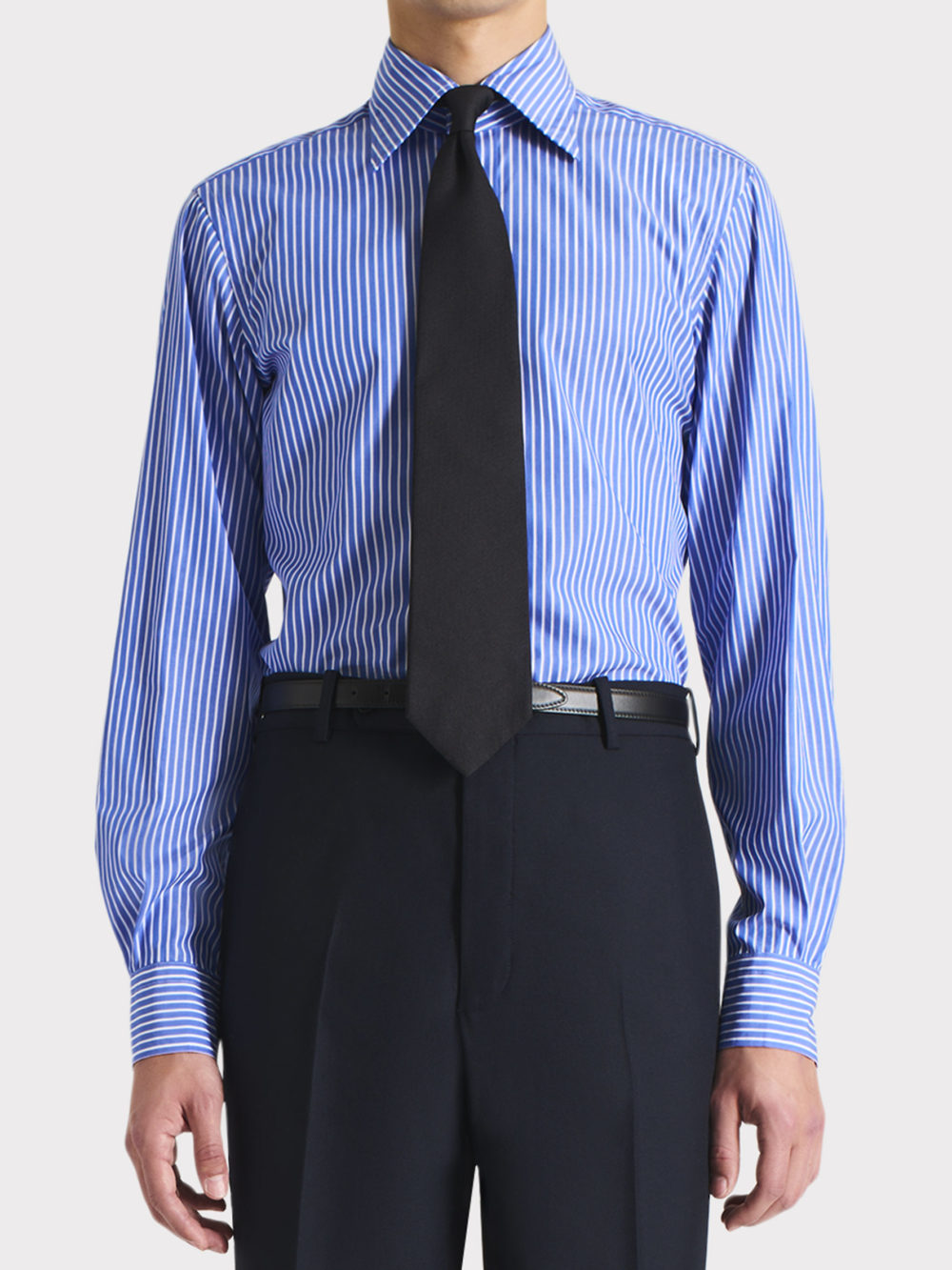 032_WIDE COLLAR SHIRT IN SUPIMA COTTON POPLIN - BLUE W WHITE STRIPES_1_1022