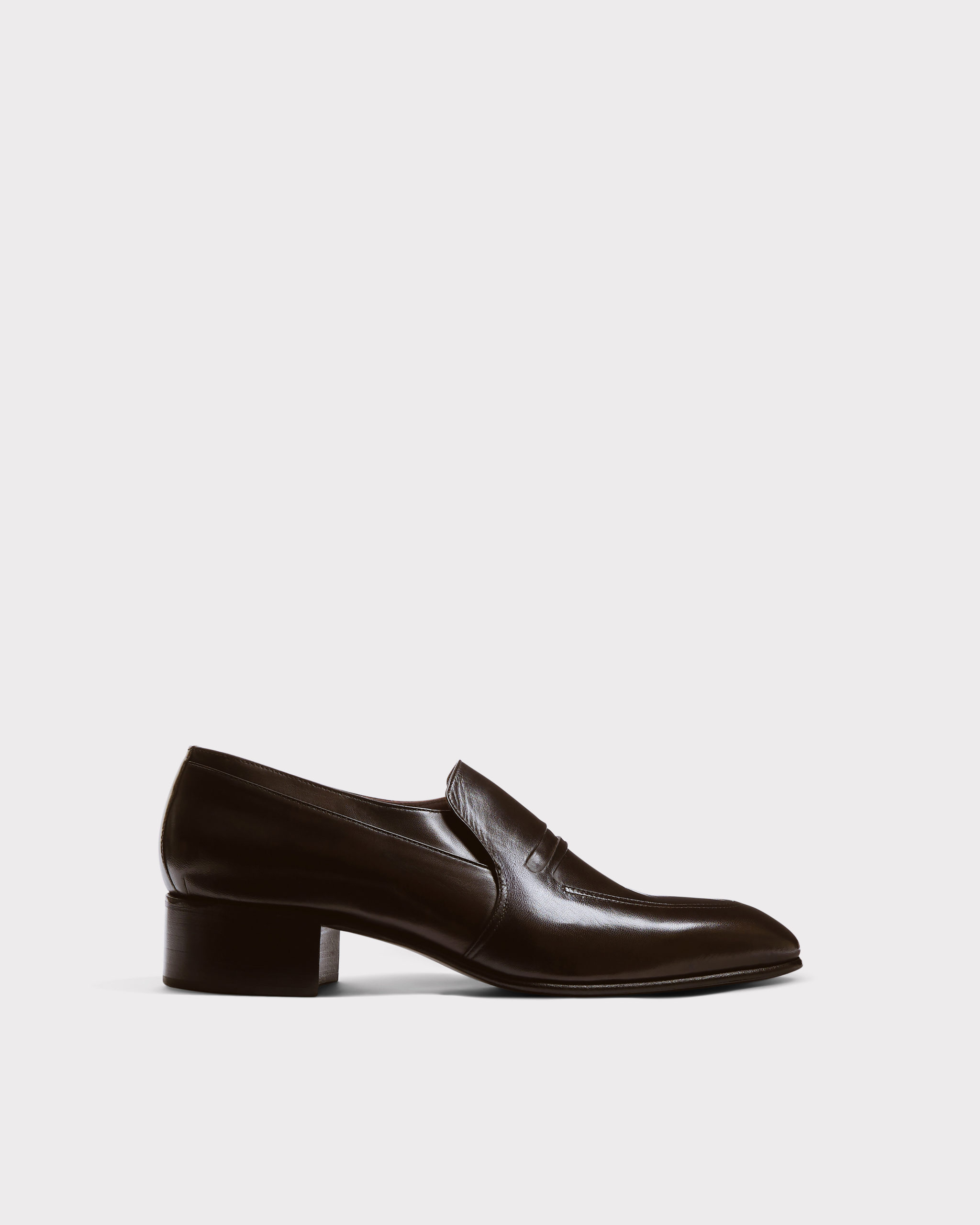 PENNY LOAFERS IN ANILINE KIDSKIN - DARK BROWN - Image 4