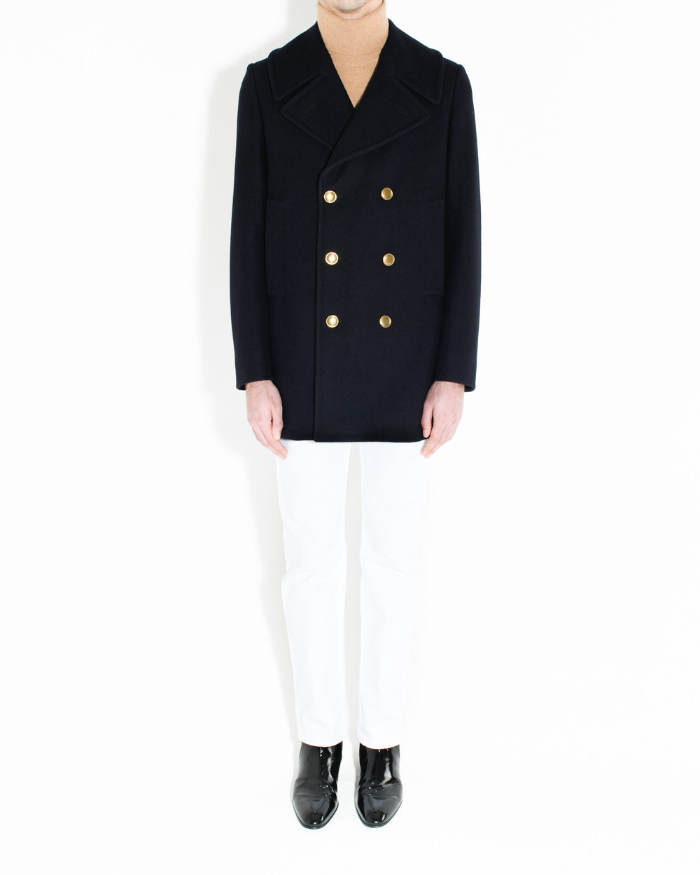 CABAN CROISÉ EN LODEN BLEU MARINE FONCÉ