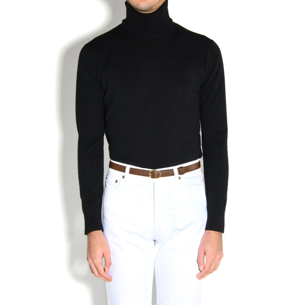 ceinture fine cuir nappa marron face