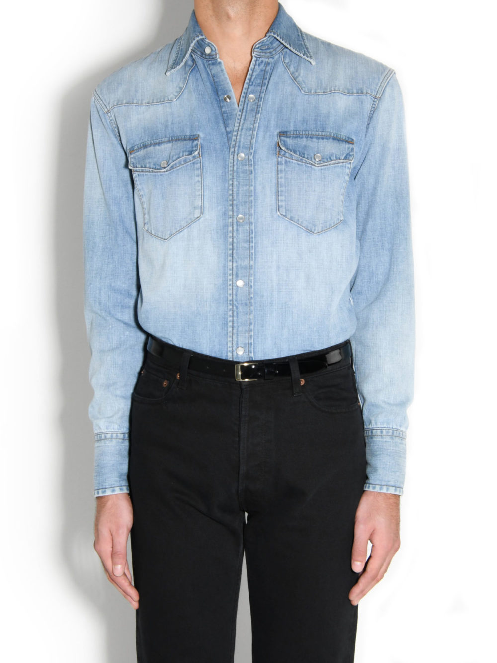 ceinture fine cuir vernis noir face