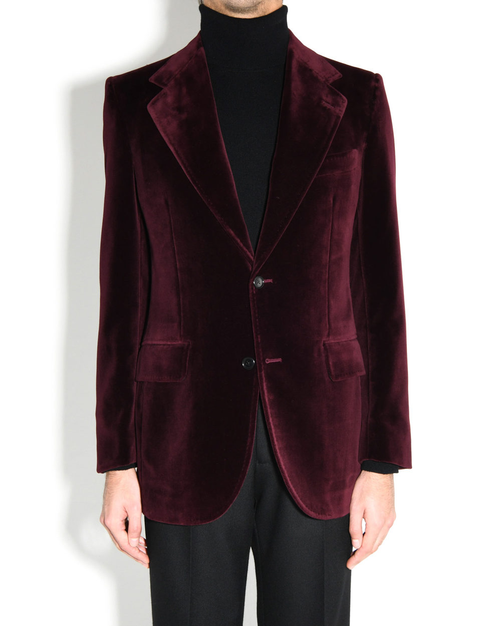 veste droite velours bordeaux face