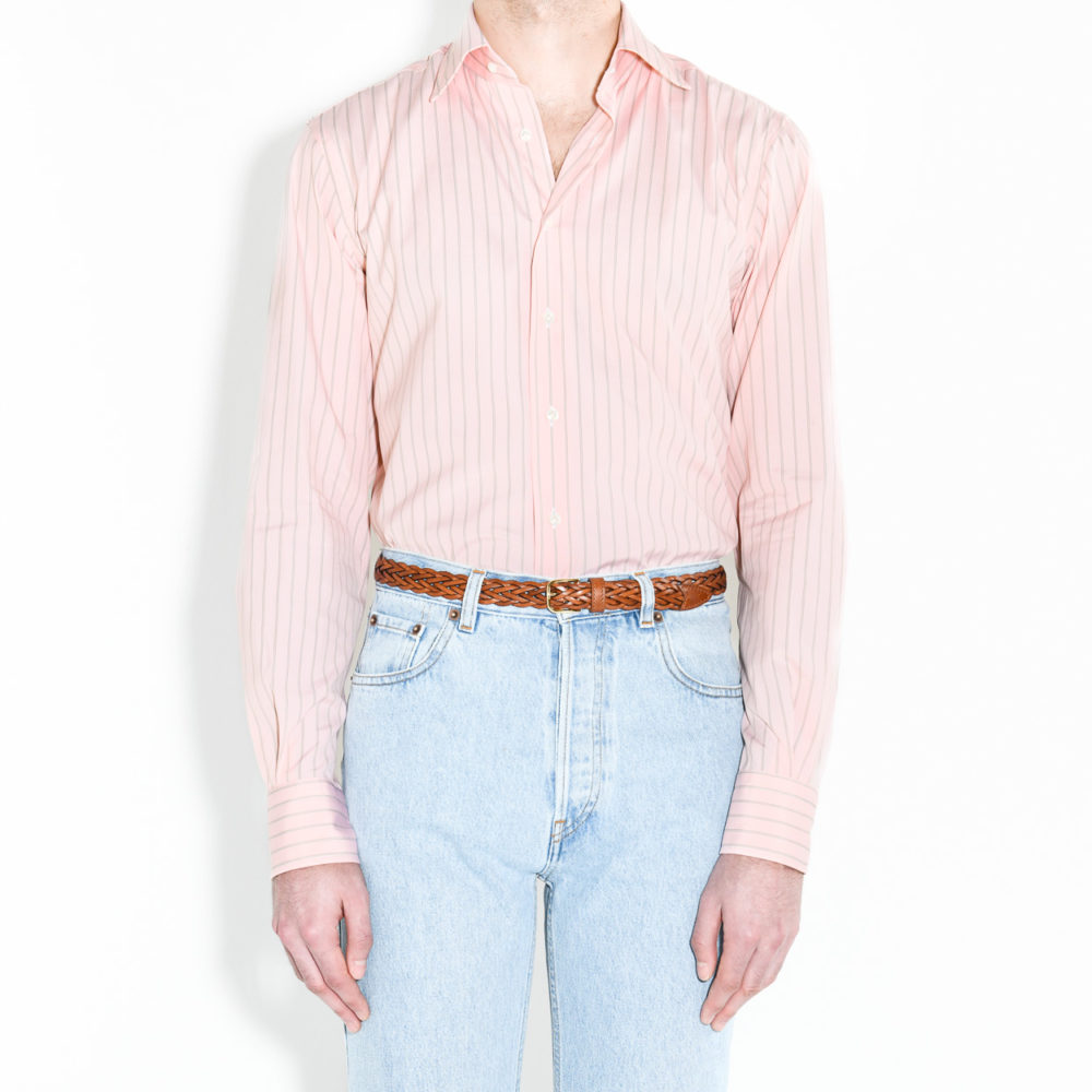 CEINTURE FINE EN CUIR TRESSÉ - MARRON COGNAC_1