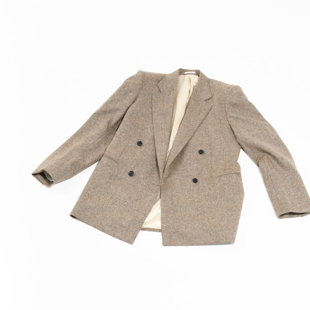 VESTE CROISÉ EN TWEED - MARRON