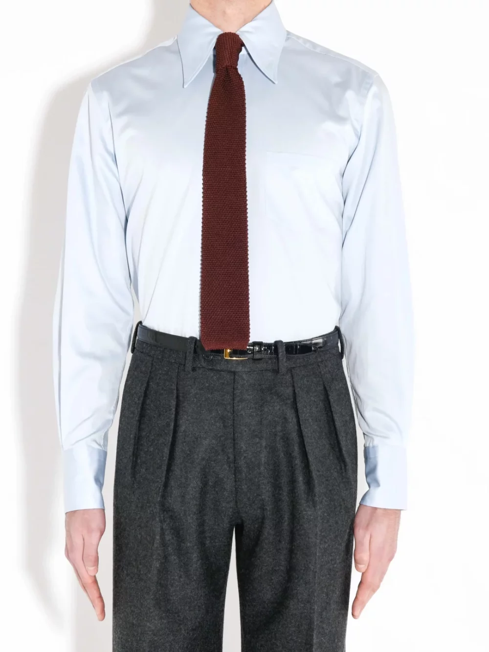 CRAVATE EN SOIE TRICOTÉE - VIN